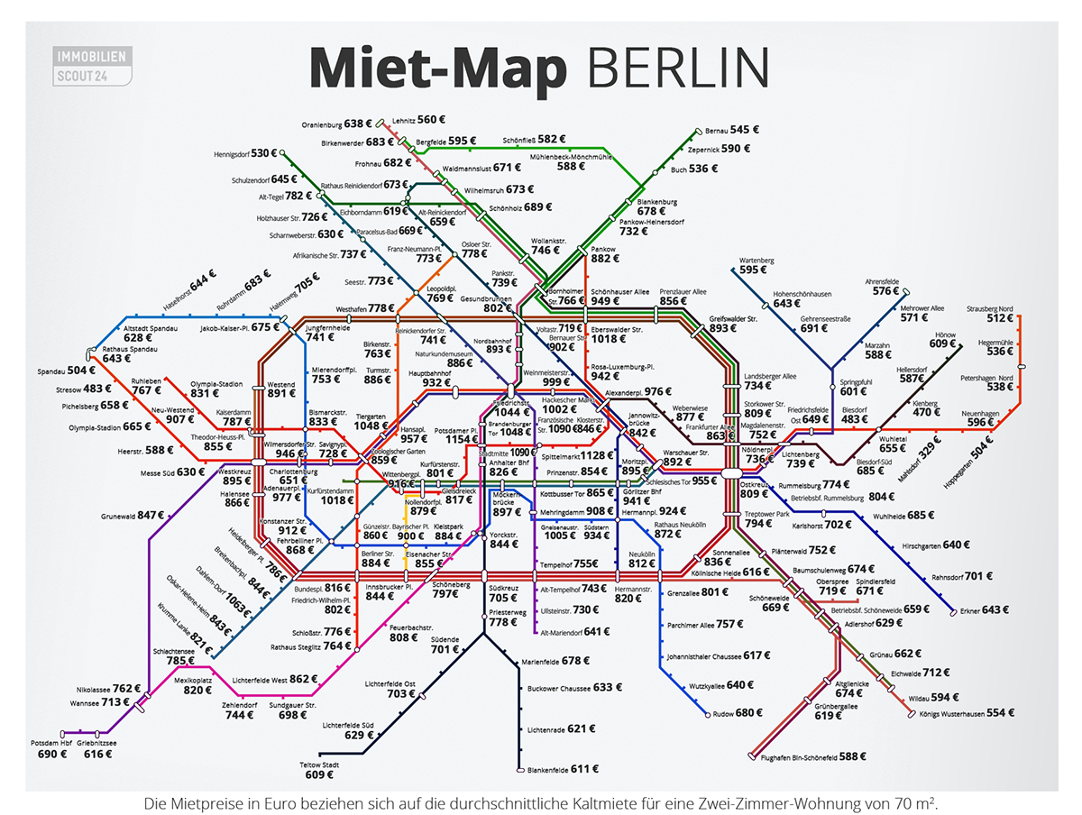 Miet-Map Berlin - Der Mietpreisfahrplan für die Hauptstadt